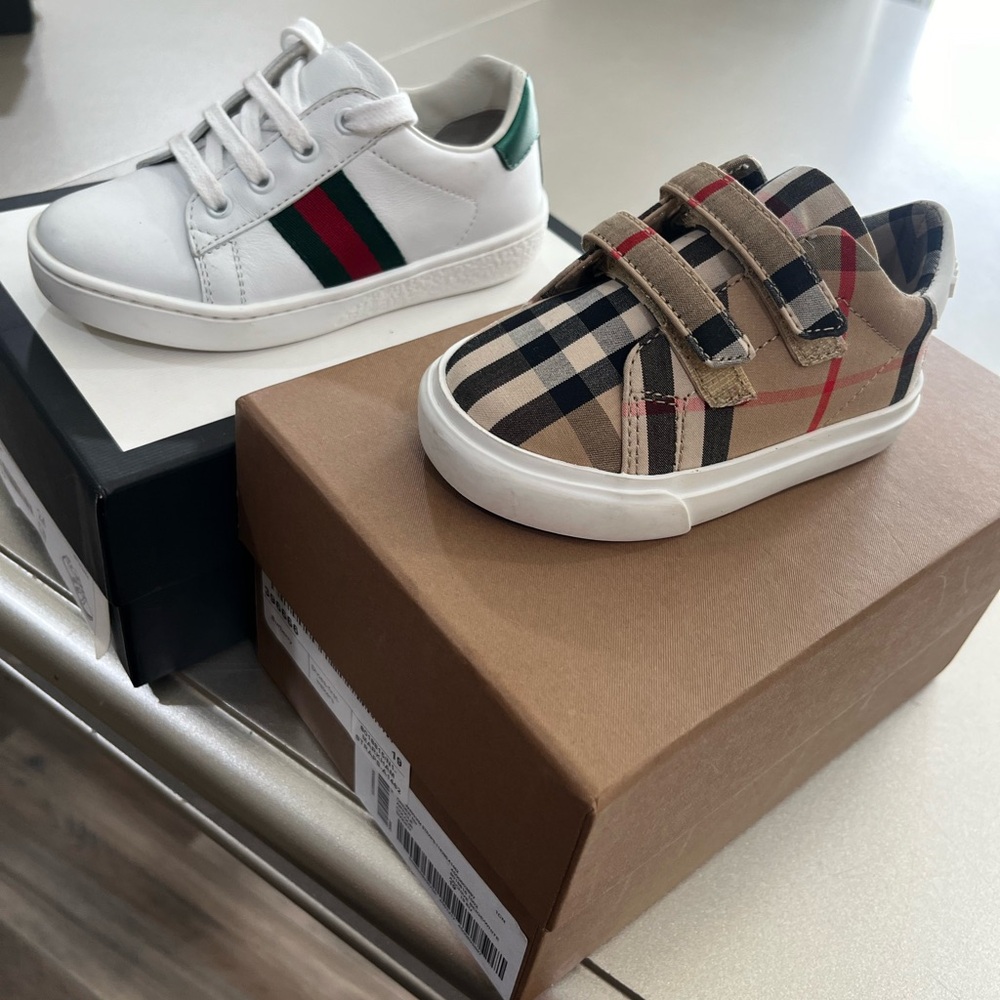 Kids Gucci & Burberry Shoes Are Sold Separately $125 a piece.